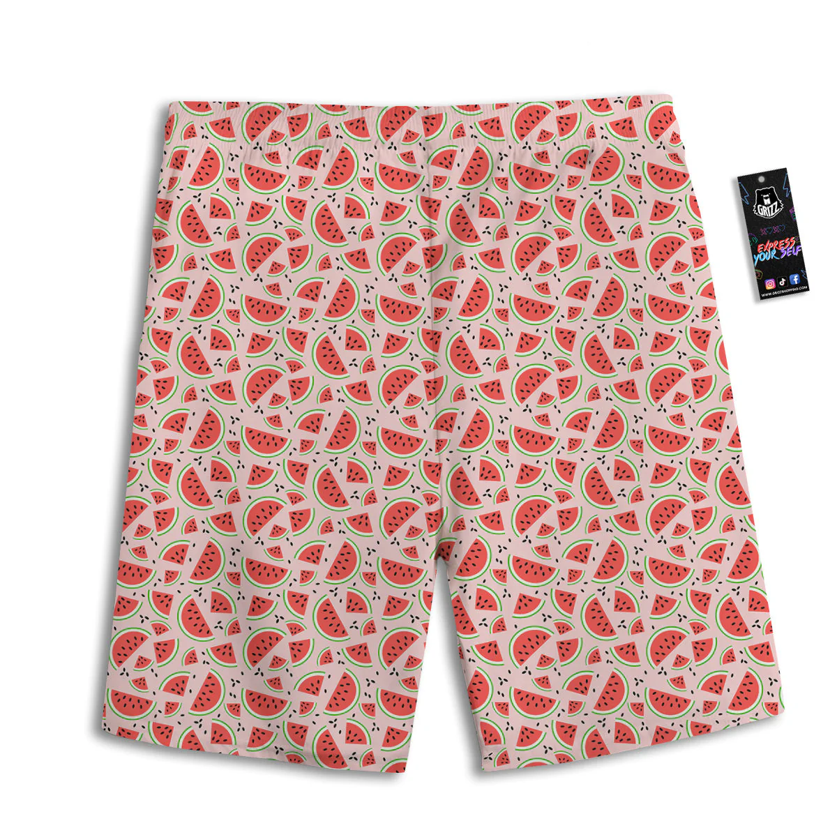Watermelon Slices Cute Print Pattern Men's Athletic Shorts - Image 2