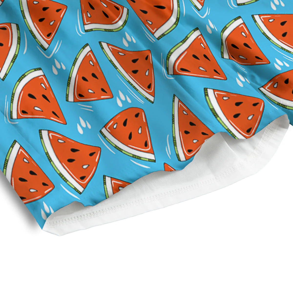 Watermelon Summer Blue Print Pattern Men's Athletic Shorts - Image 4