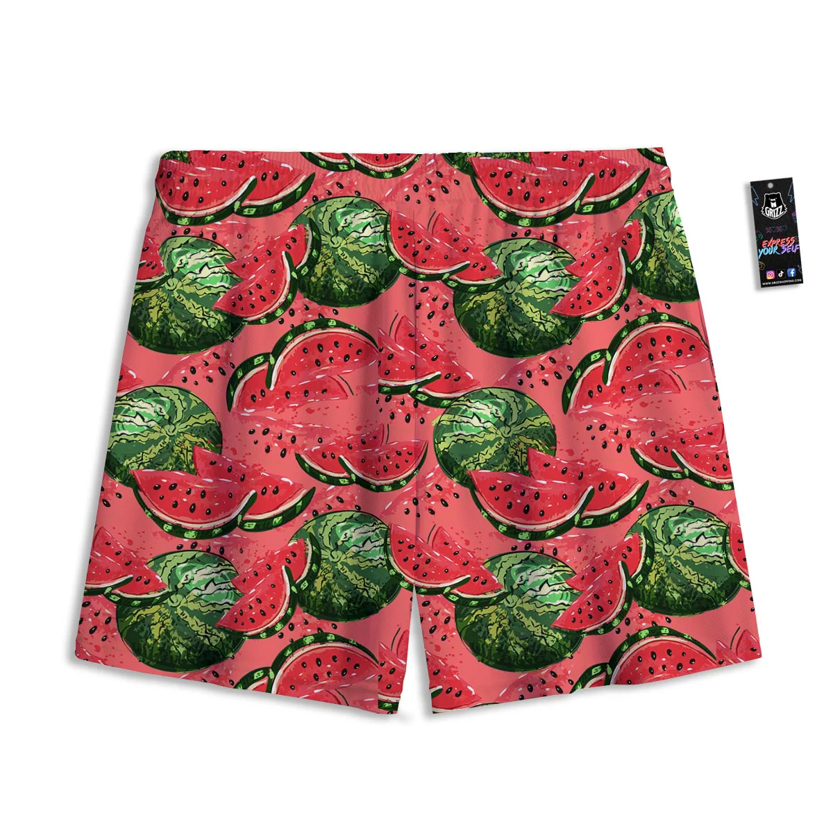 Watermelon Summer Fruits Print Pattern Mesh Shorts - Image 2