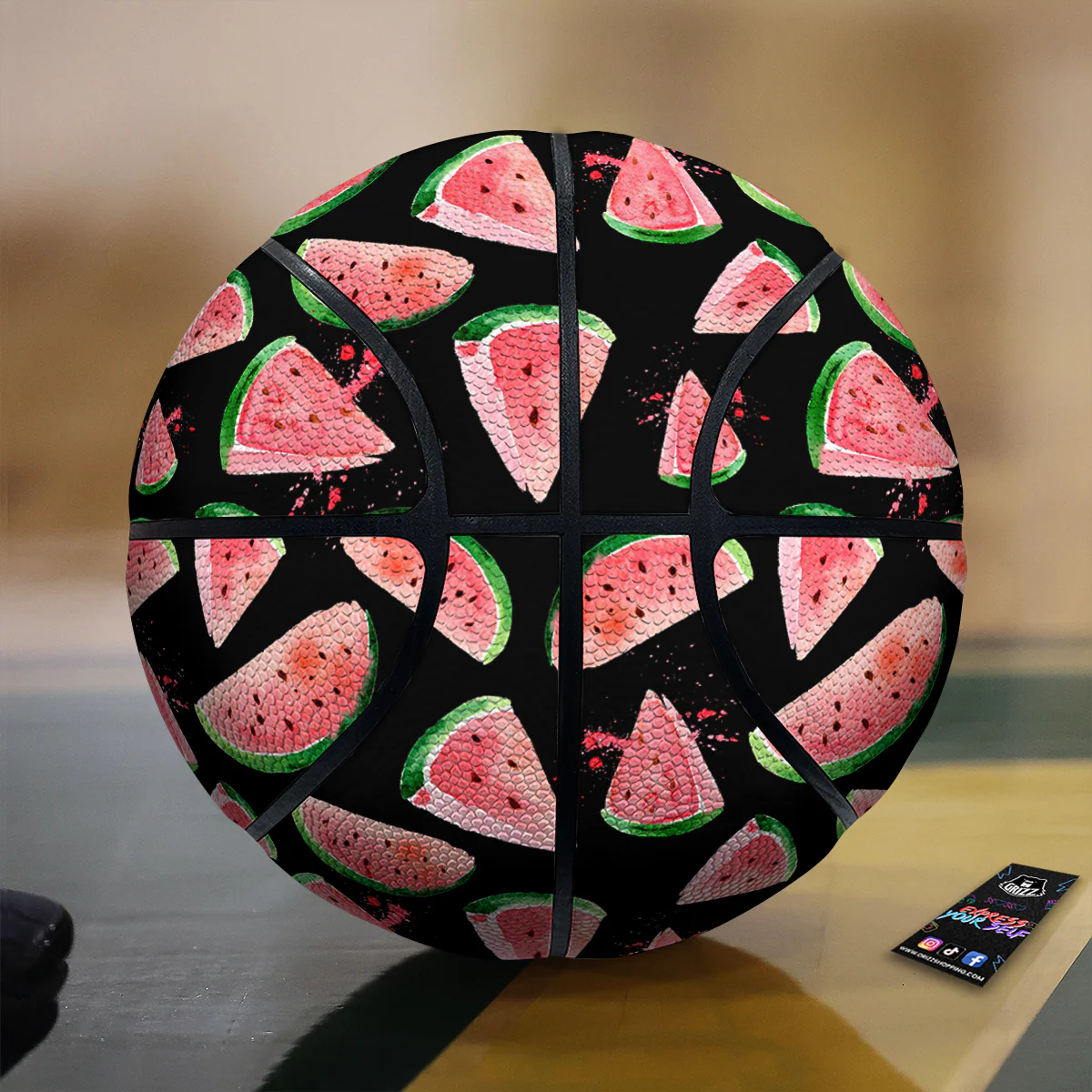 Watermelon Watercolor Print Pattern Basketball