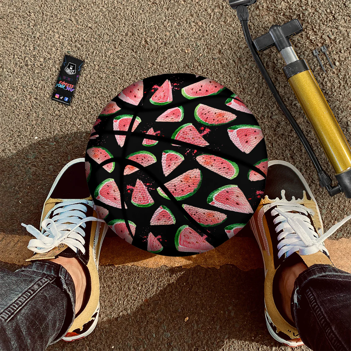 Watermelon Watercolor Print Pattern Basketball - Image 2
