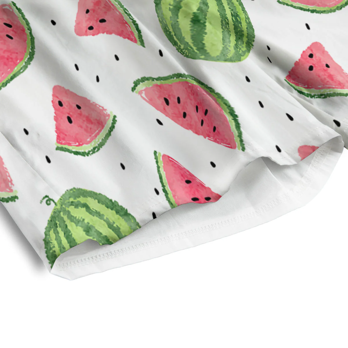 Watermelon White Summer Print Pattern Men's Athletic Shorts - Image 4