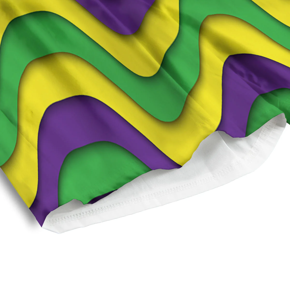 Wave Mardi Gras Print Pattern Men's Athletic Shorts - Image 4