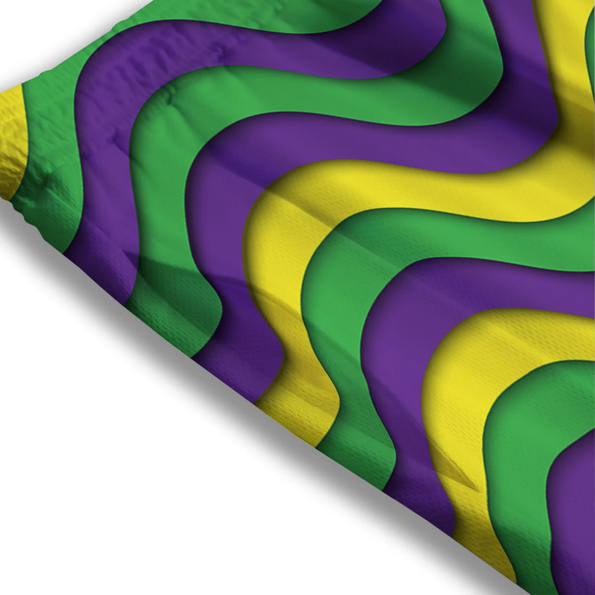 Wave Mardi Gras Print Pattern Mesh Shorts - Image 3