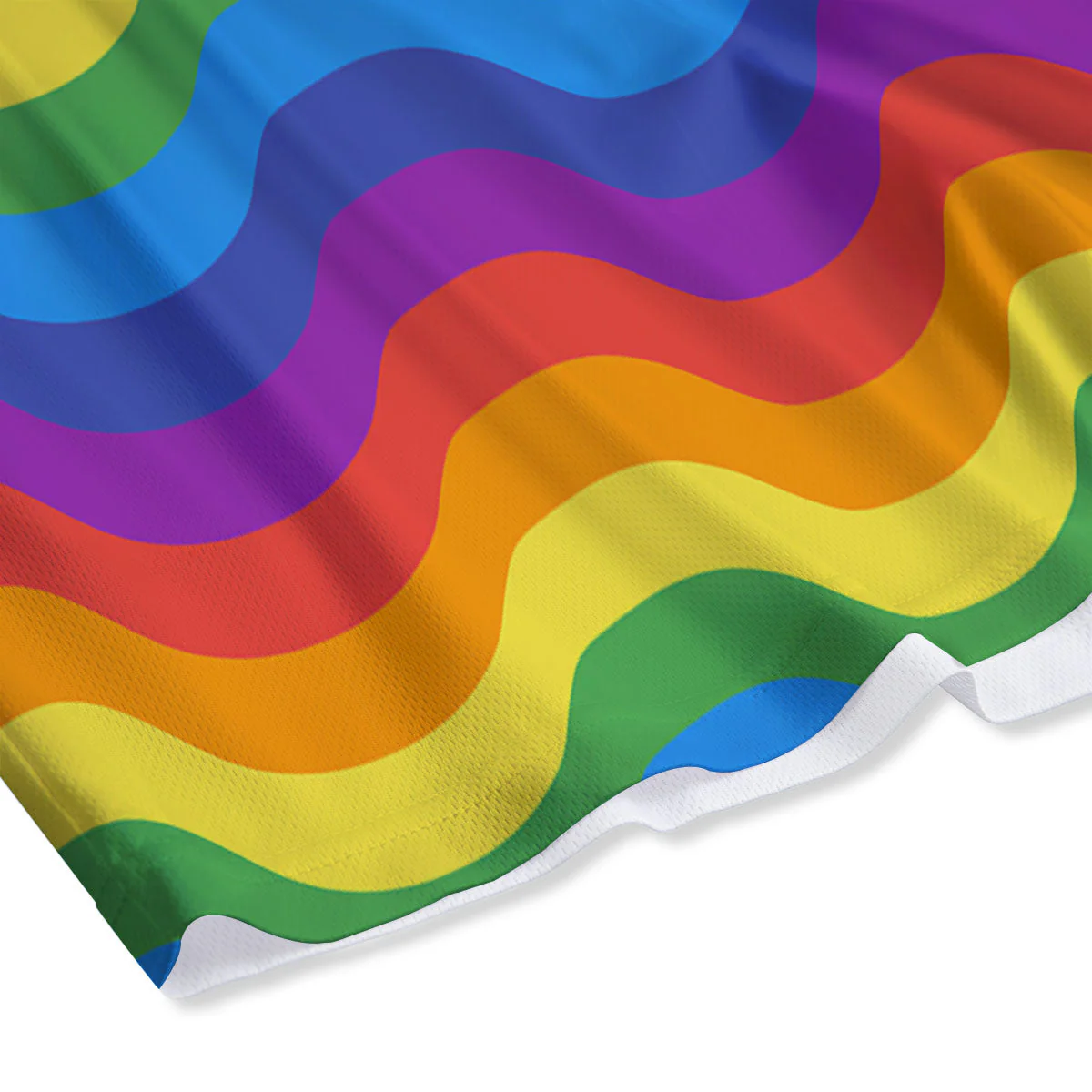 Wave Rainbow Print Pattern Mesh Shorts - Image 4