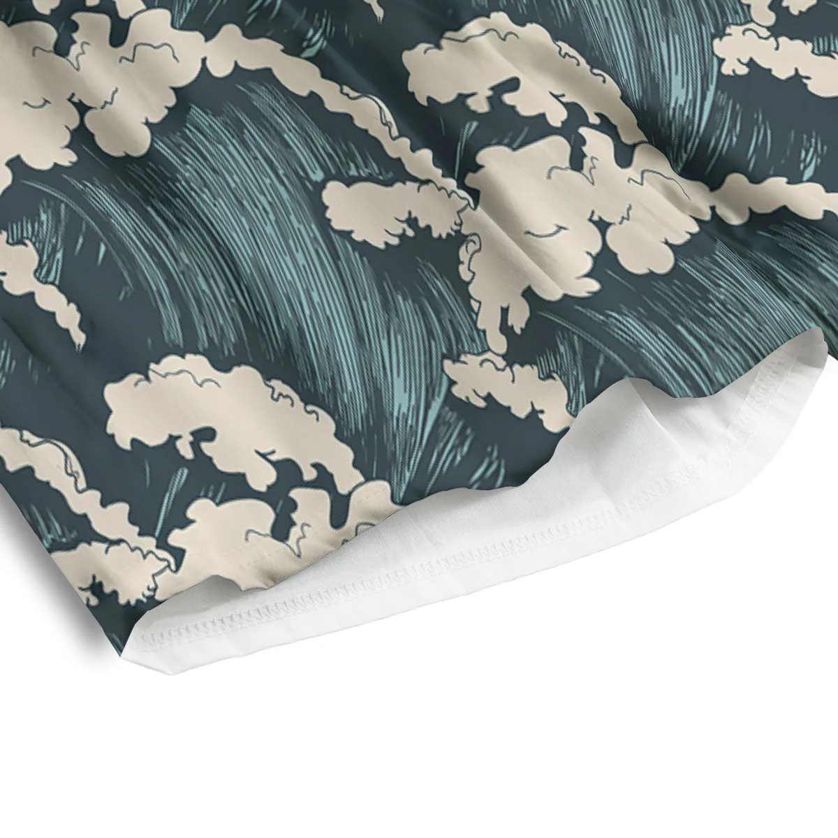 Wave Water Print Pattern Men's Athletic Shorts - Image 4