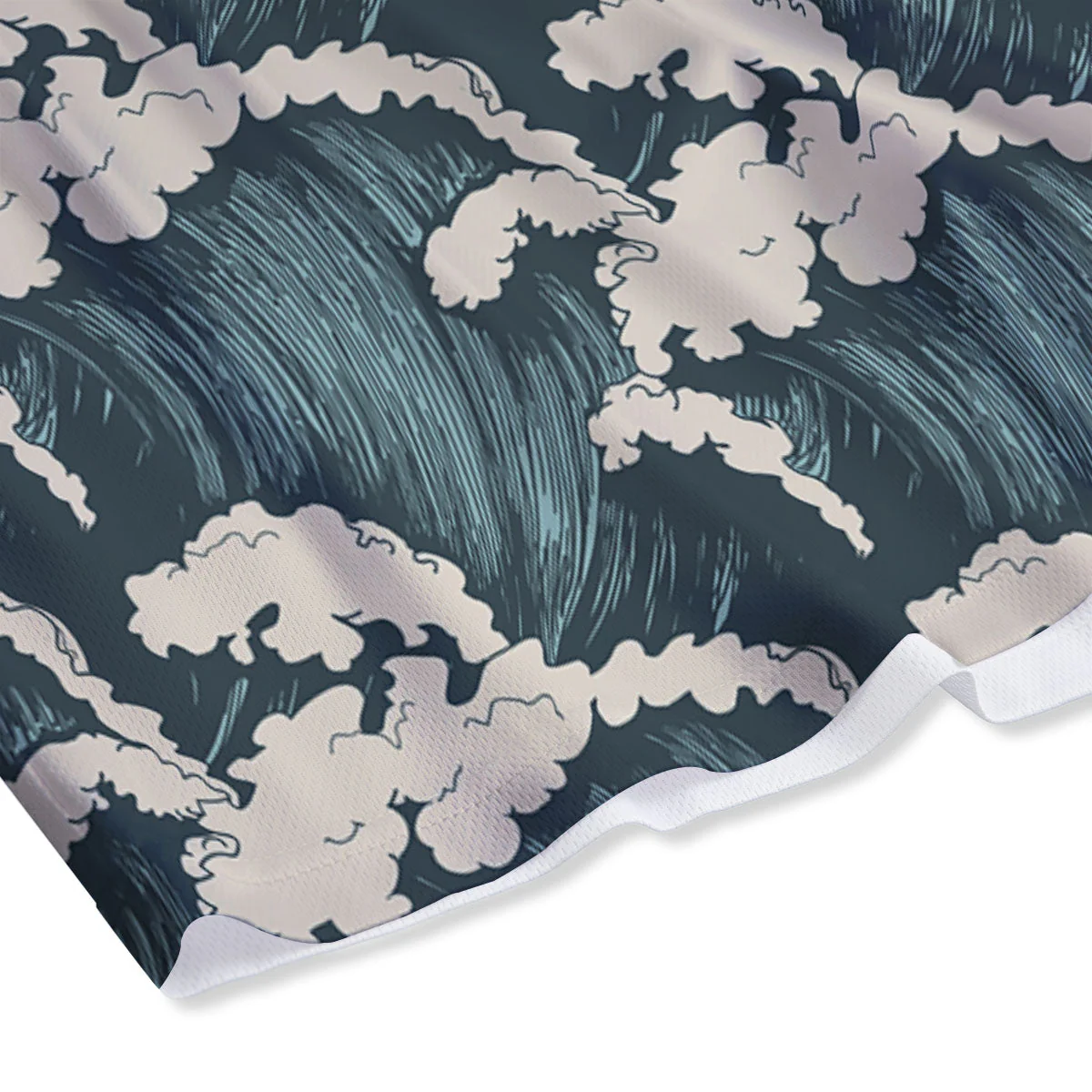 Wave Water Print Pattern Mesh Shorts - Image 4