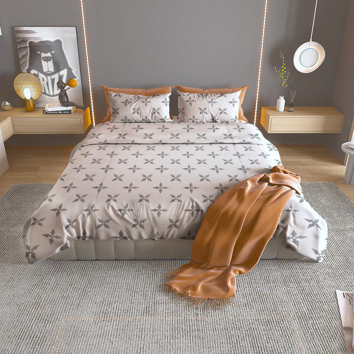 Weapon Ninja Print Pattern Duvet Cover Bedding Set