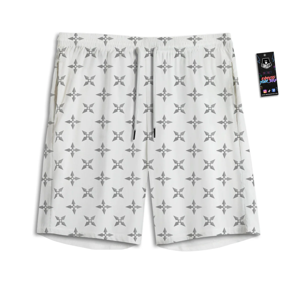 Weapon Ninja Print Pattern Men's Athletic Shorts