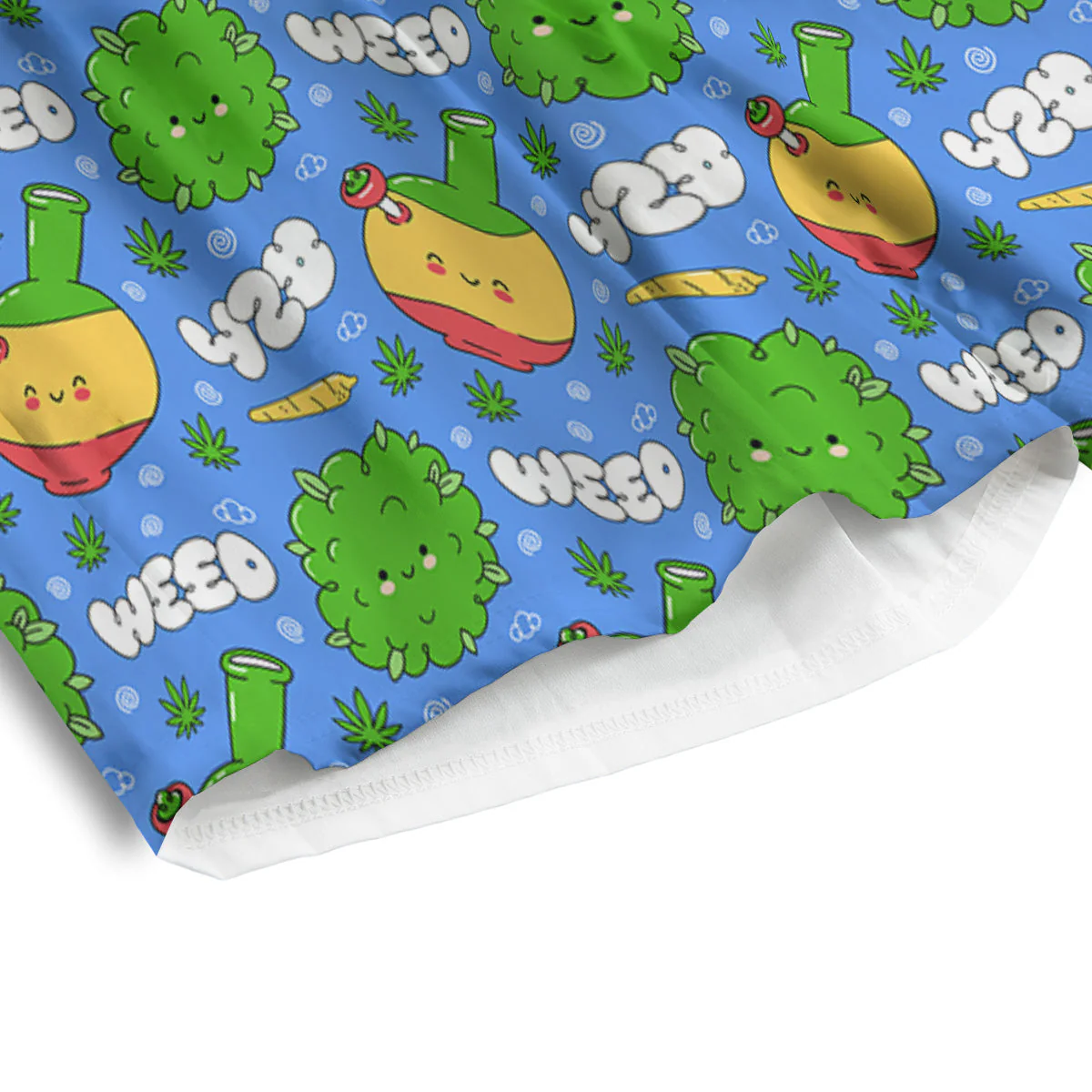 Weed Marijuana Cartoon Print Pattern Men's Athletic Shorts - Image 4