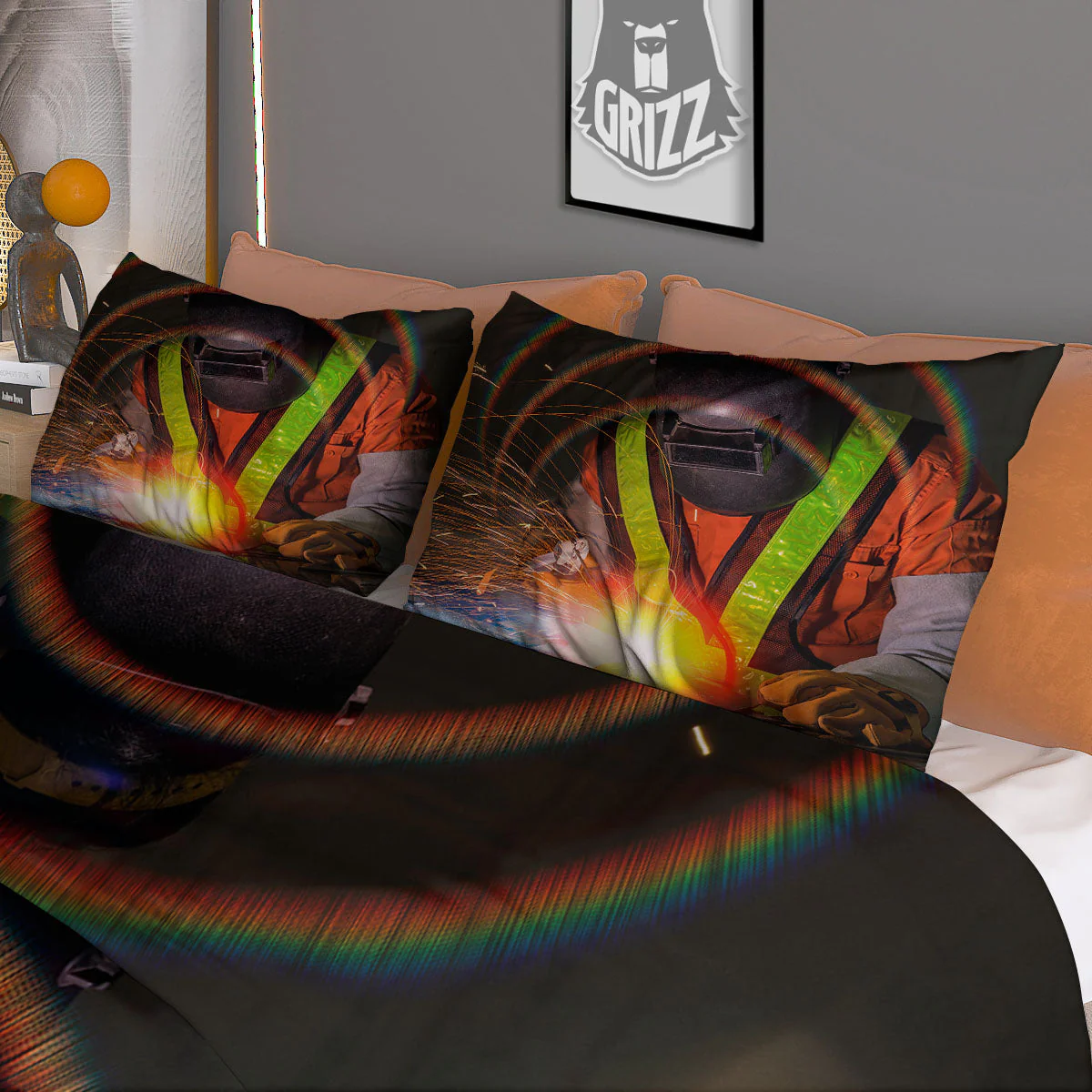 Welder Industrial Print Duvet Cover Bedding Set - Image 3