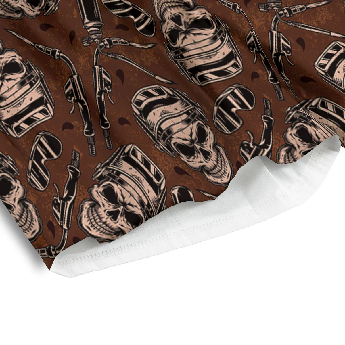 Welder Skull Print Pattern Men's Athletic Shorts - Image 4