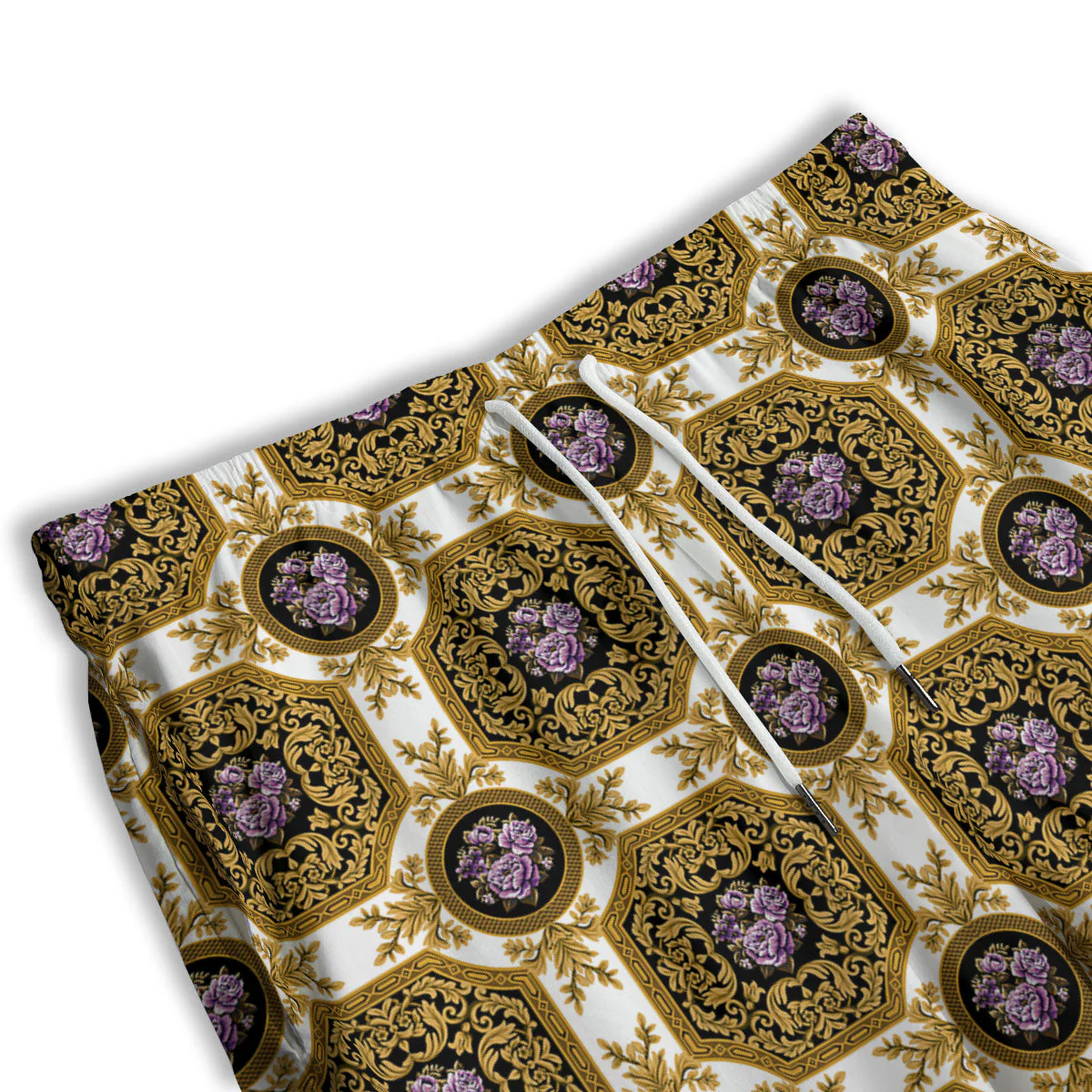 Western Damask Ornamental Print Men's Athletic Shorts - Image 3