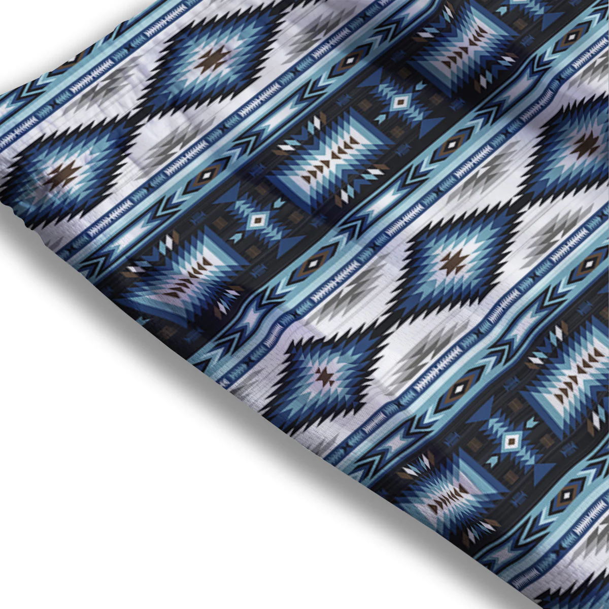 Western Navajo Blue Native Print Mesh Shorts - Image 3