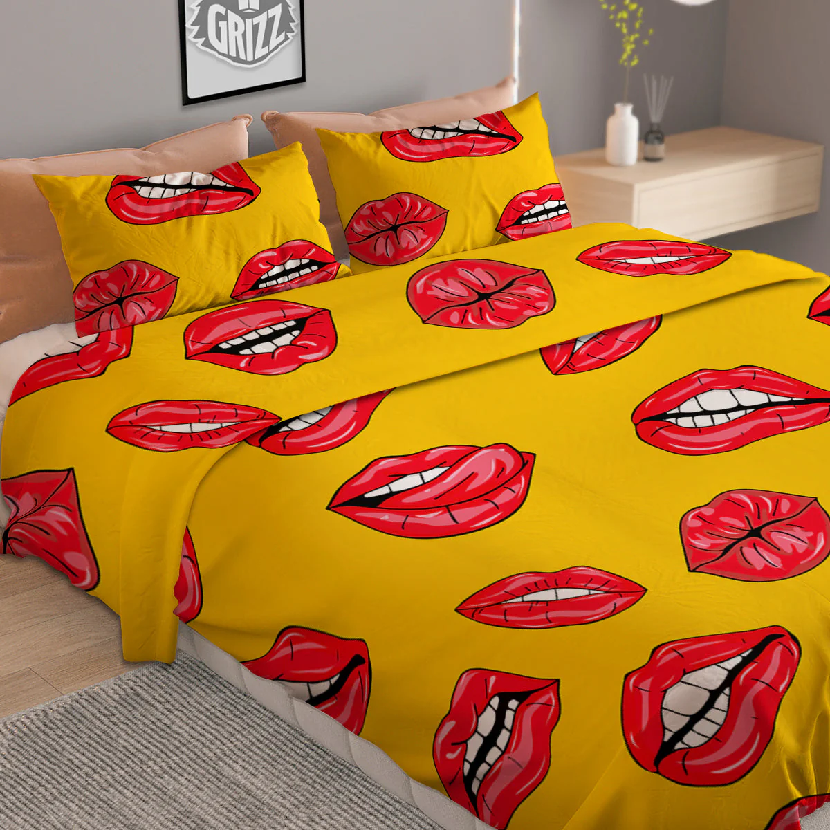 Wet Lips Print Pattern Duvet Cover Bedding Set - Image 2