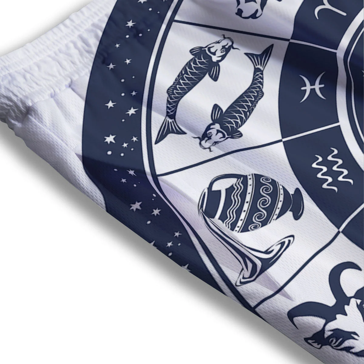 Wheel Zodiac Signs Print Mesh Shorts - Image 3