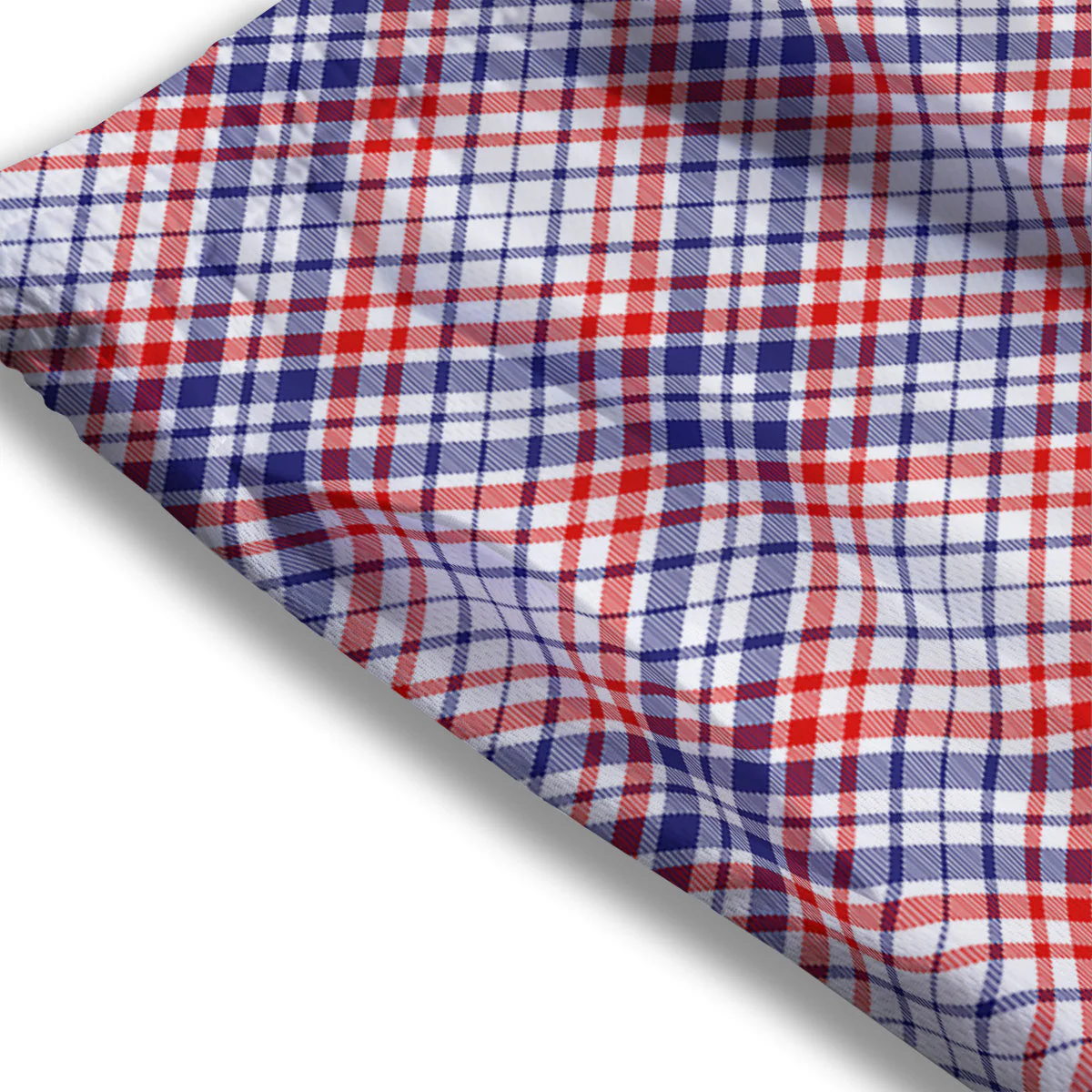 White American Plaid And Blue Red Print Mesh Shorts - Image 3