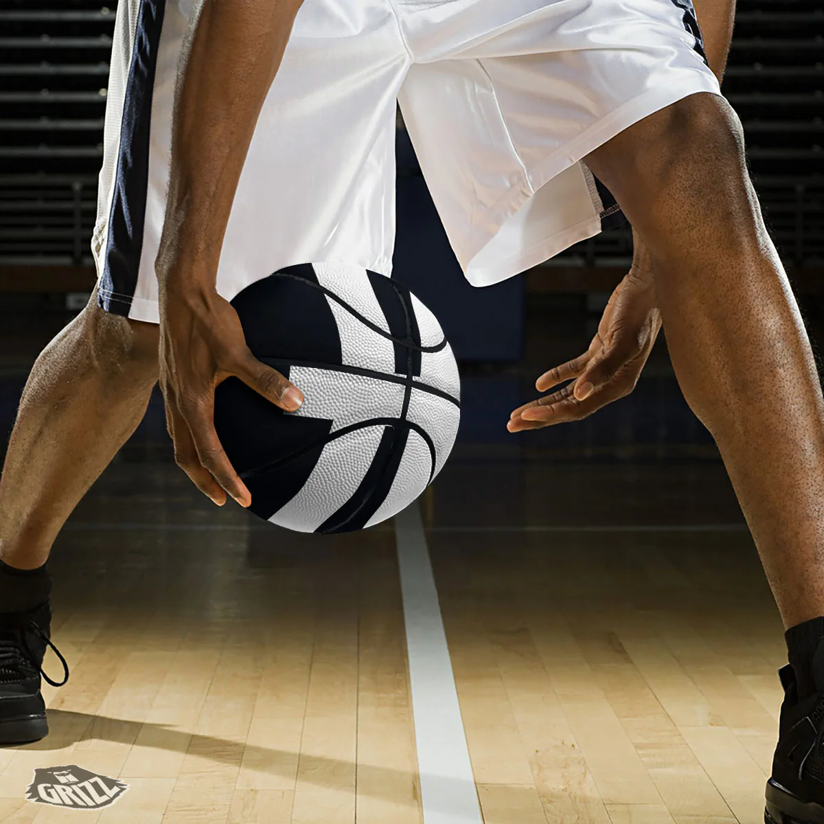 White And Black Pisces Sign Print Basketball - Image 3