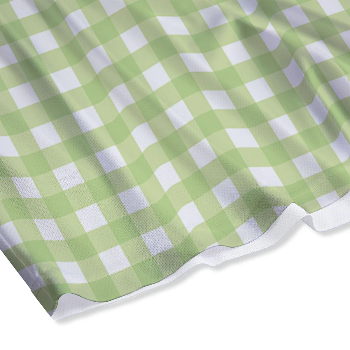 White And Green Check Print Pattern Mesh Shorts - Image 4