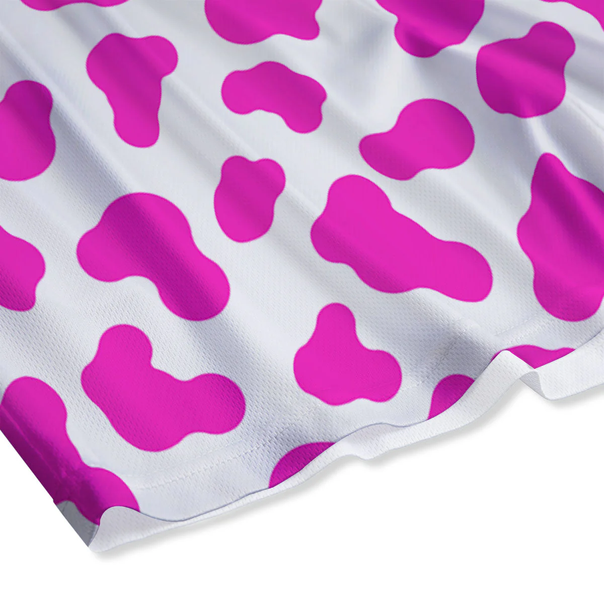 White Cow And Hot Pink Print Mesh Shorts - Image 4