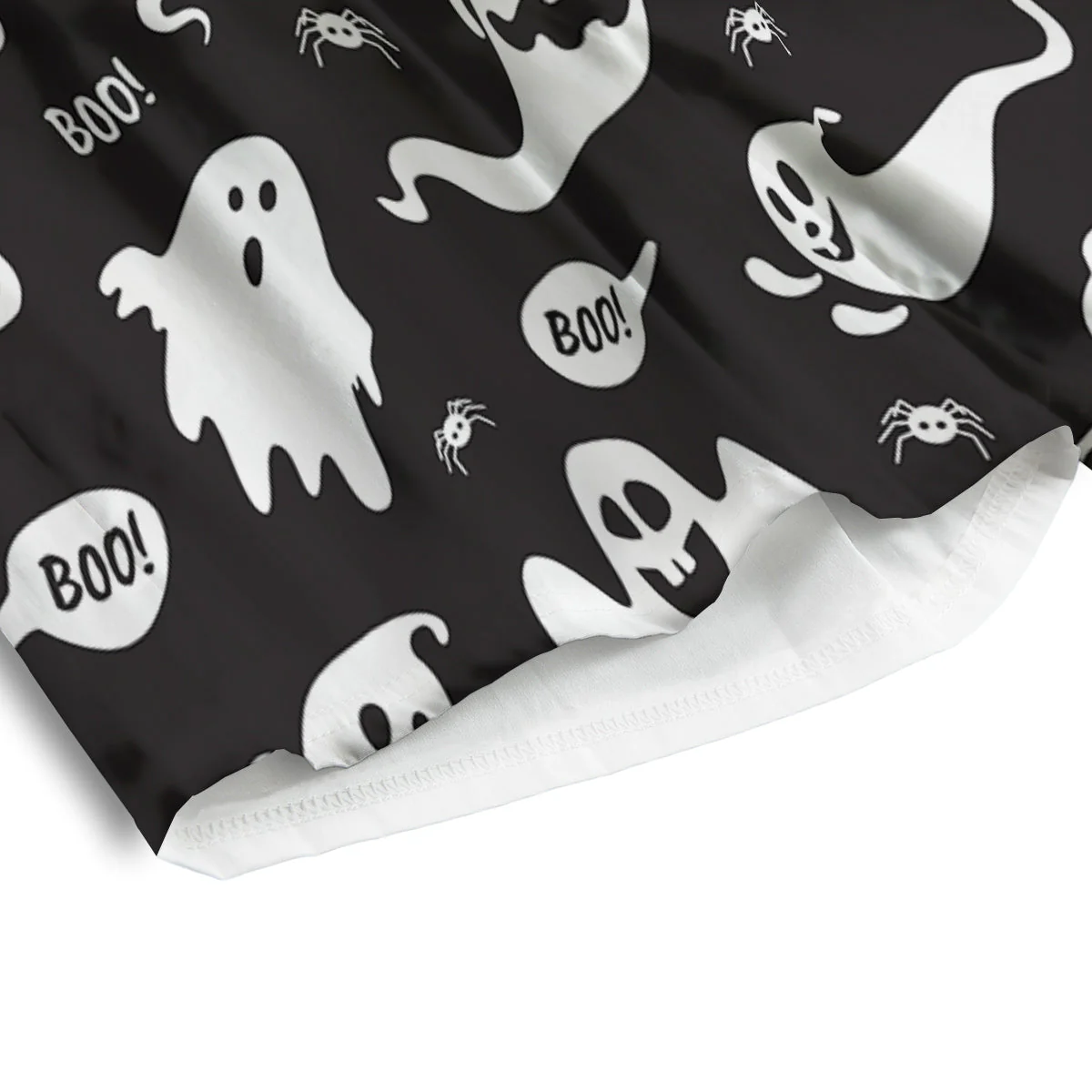 White Ghost Print Pattern Men's Athletic Shorts - Image 4