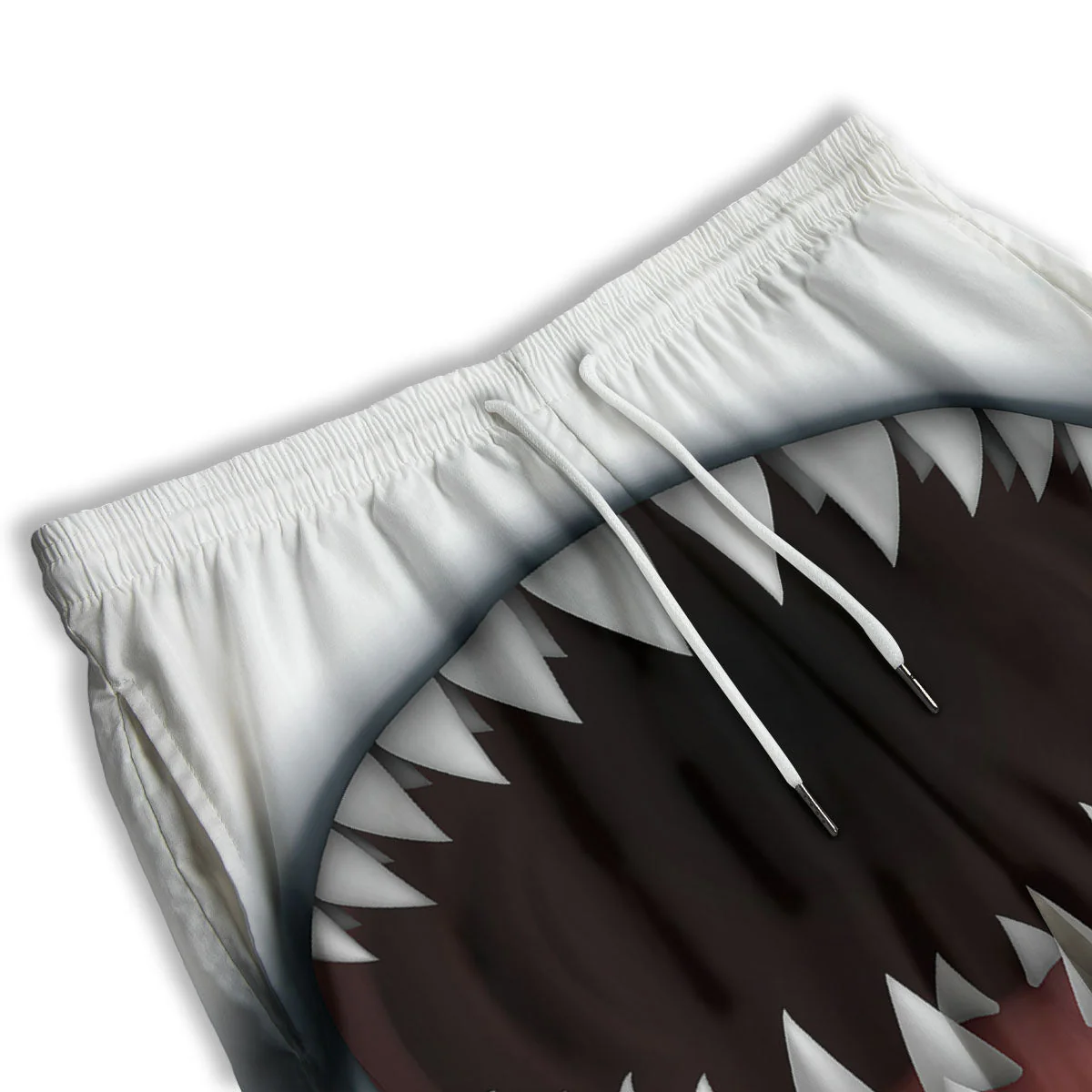 White Shark Open Mouth Print Men's Athletic Shorts - Image 3