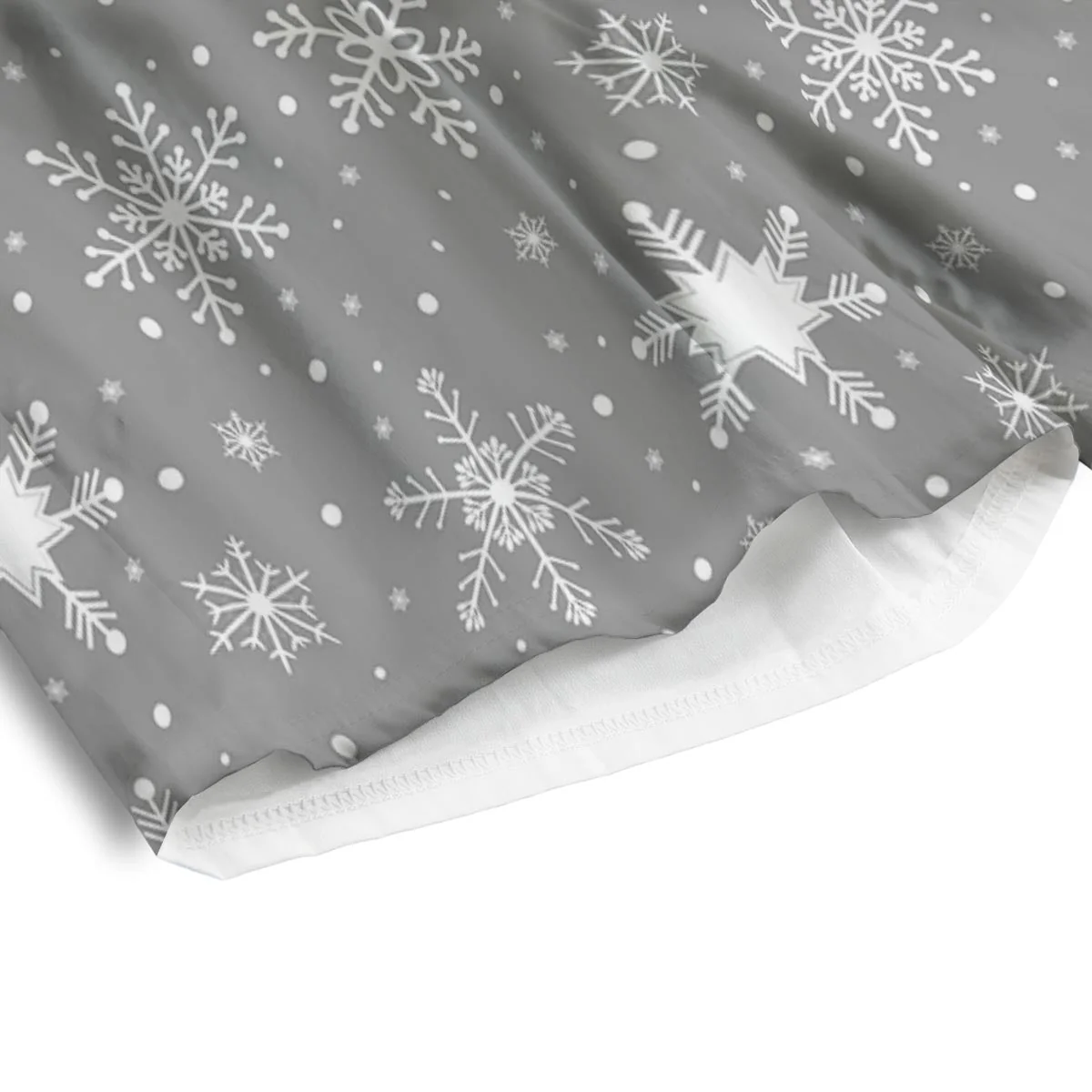 White Snowflake And Silver Print Pattern Men's Athletic Shorts - Image 4