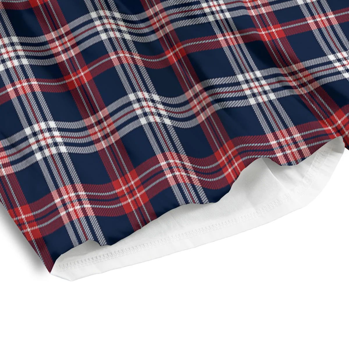 White Tartan And Blue Red Print Pattern Men's Athletic Shorts - Image 4