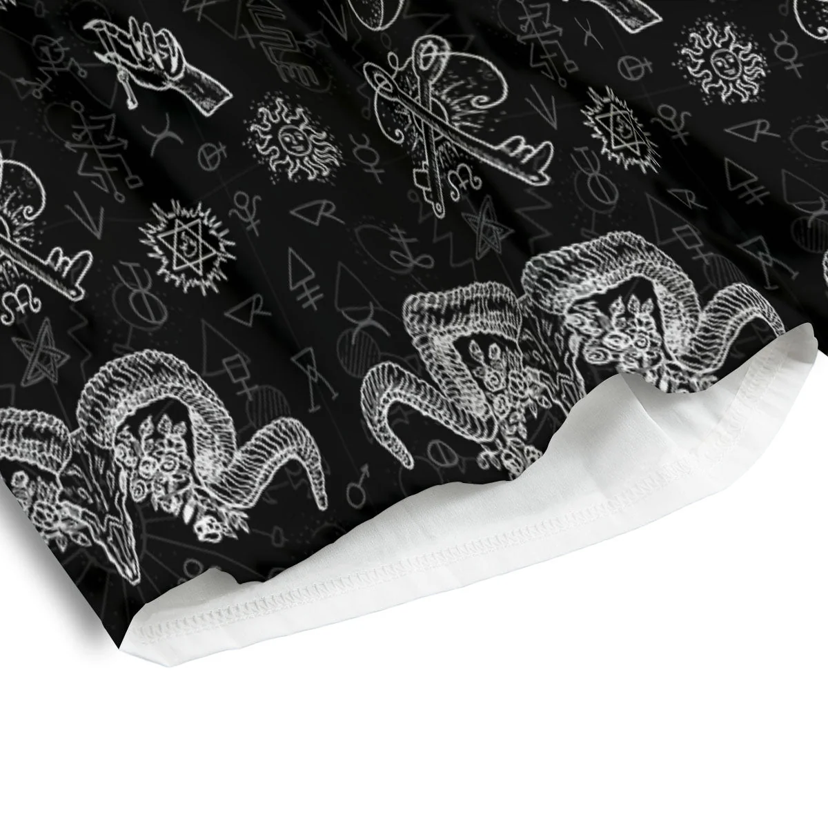 Wicca Gothic White And Black Print Men's Athletic Shorts - Image 4