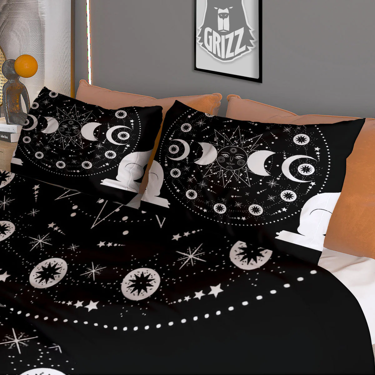 Wicca Magical White And Black Print Duvet Cover Bedding Set - Image 3