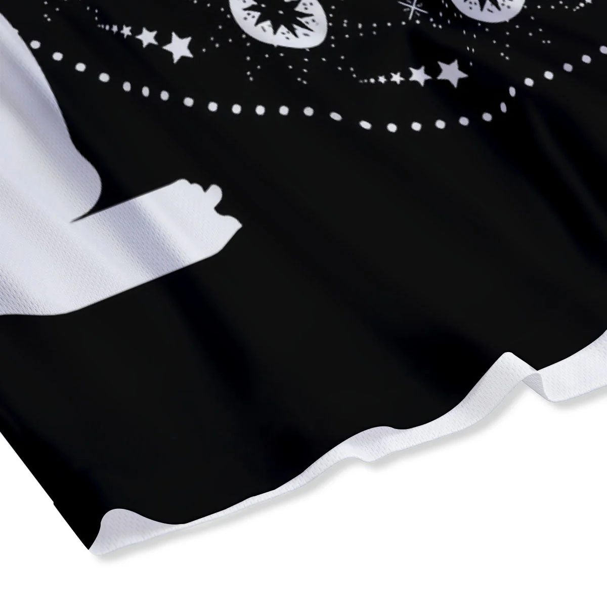 Wicca Magical White And Black Print Mesh Shorts - Image 4