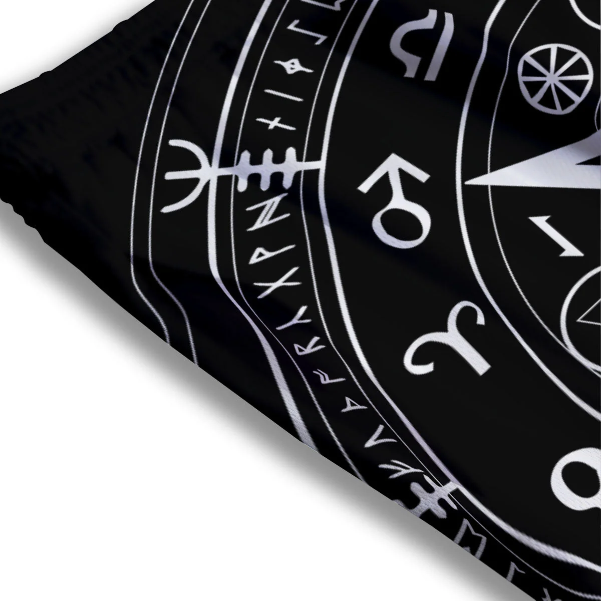 Wiccan Mystic White And Black Print Mesh Shorts - Image 3