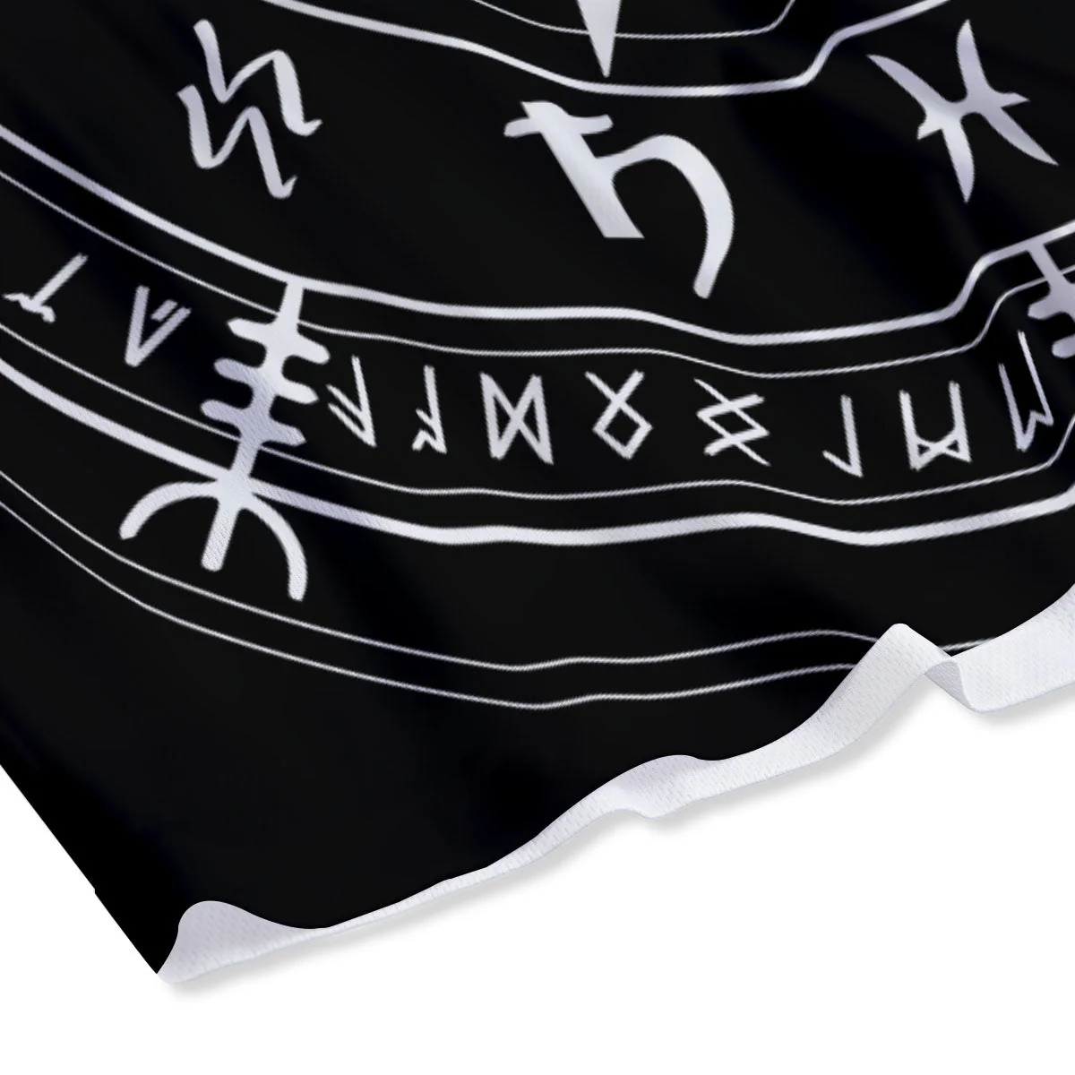 Wiccan Mystic White And Black Print Mesh Shorts - Image 4