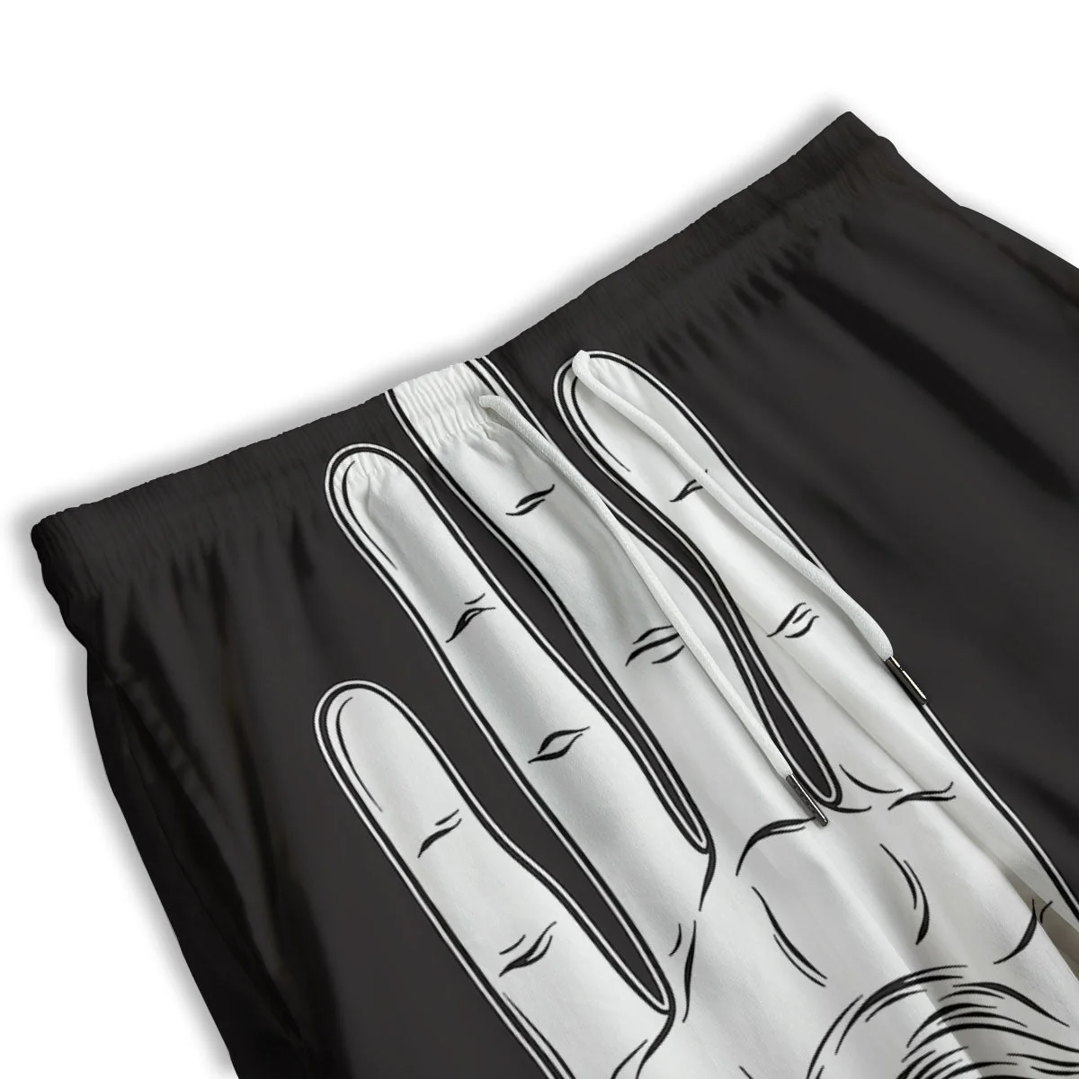 Wiccan Palmistry White And Black Print Men's Athletic Shorts - Image 3
