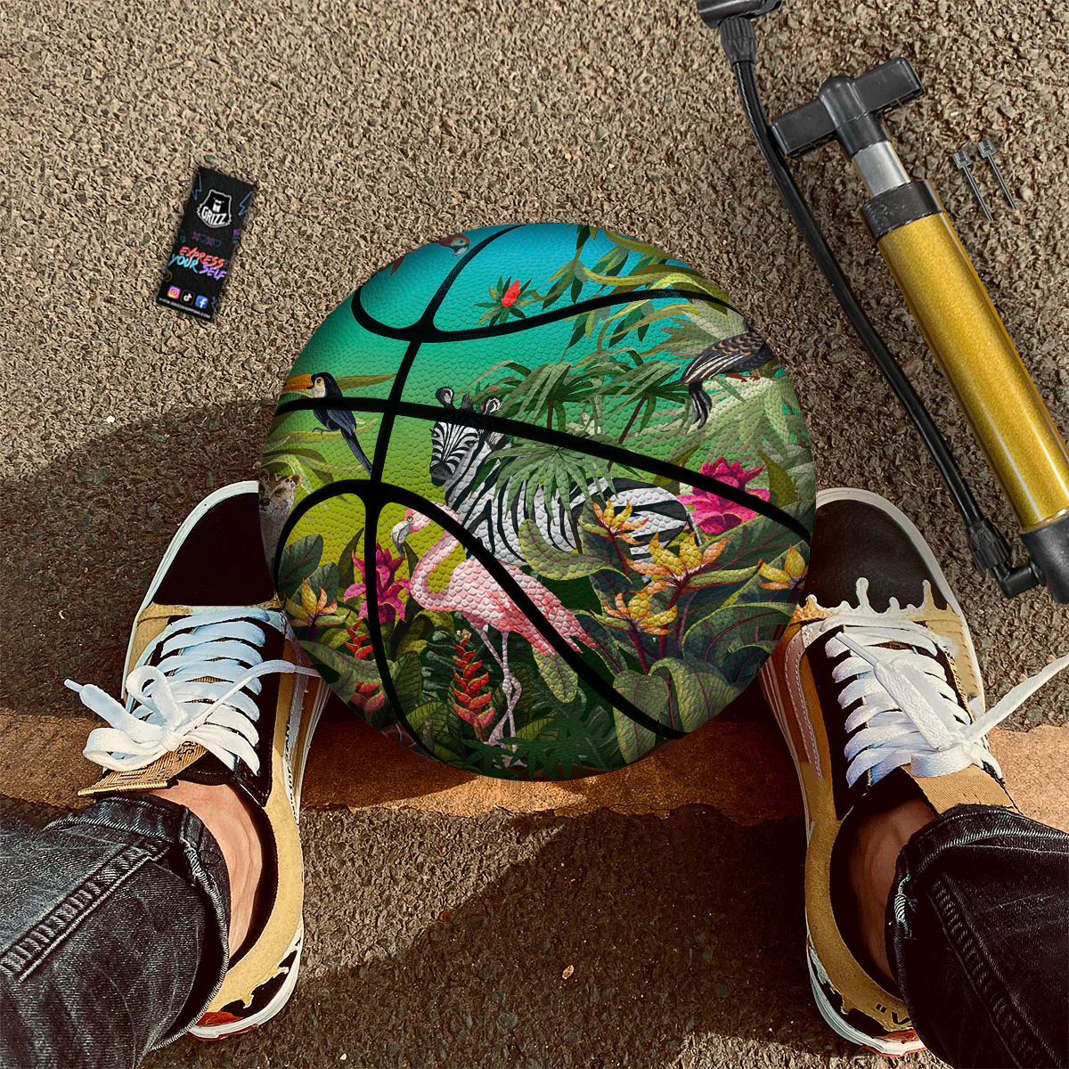 Wild Animals Jungle Print Basketball - Image 2
