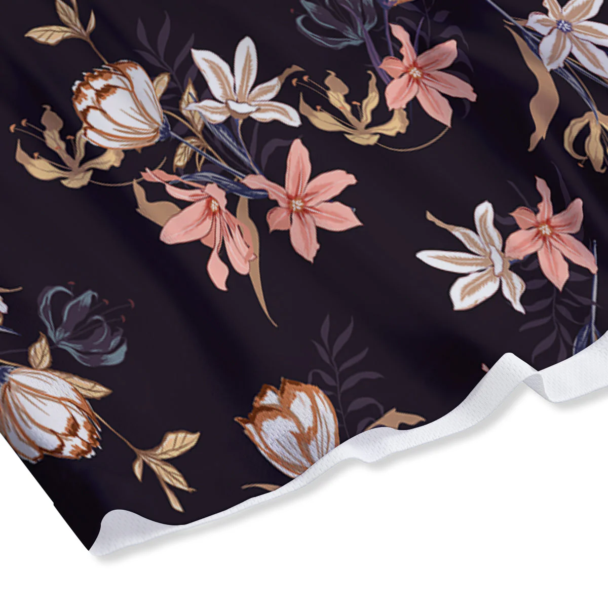 Wild Flower Print Pattern Mesh Shorts - Image 4