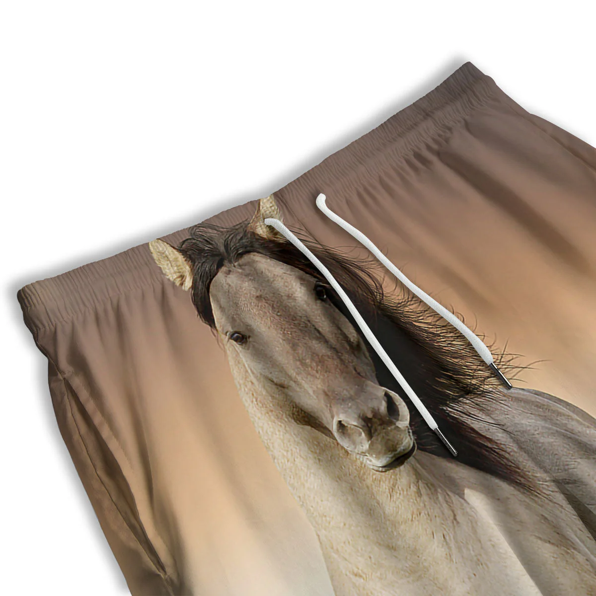 Wild Stallion Horse Running Print Men's Athletic Shorts - Image 3