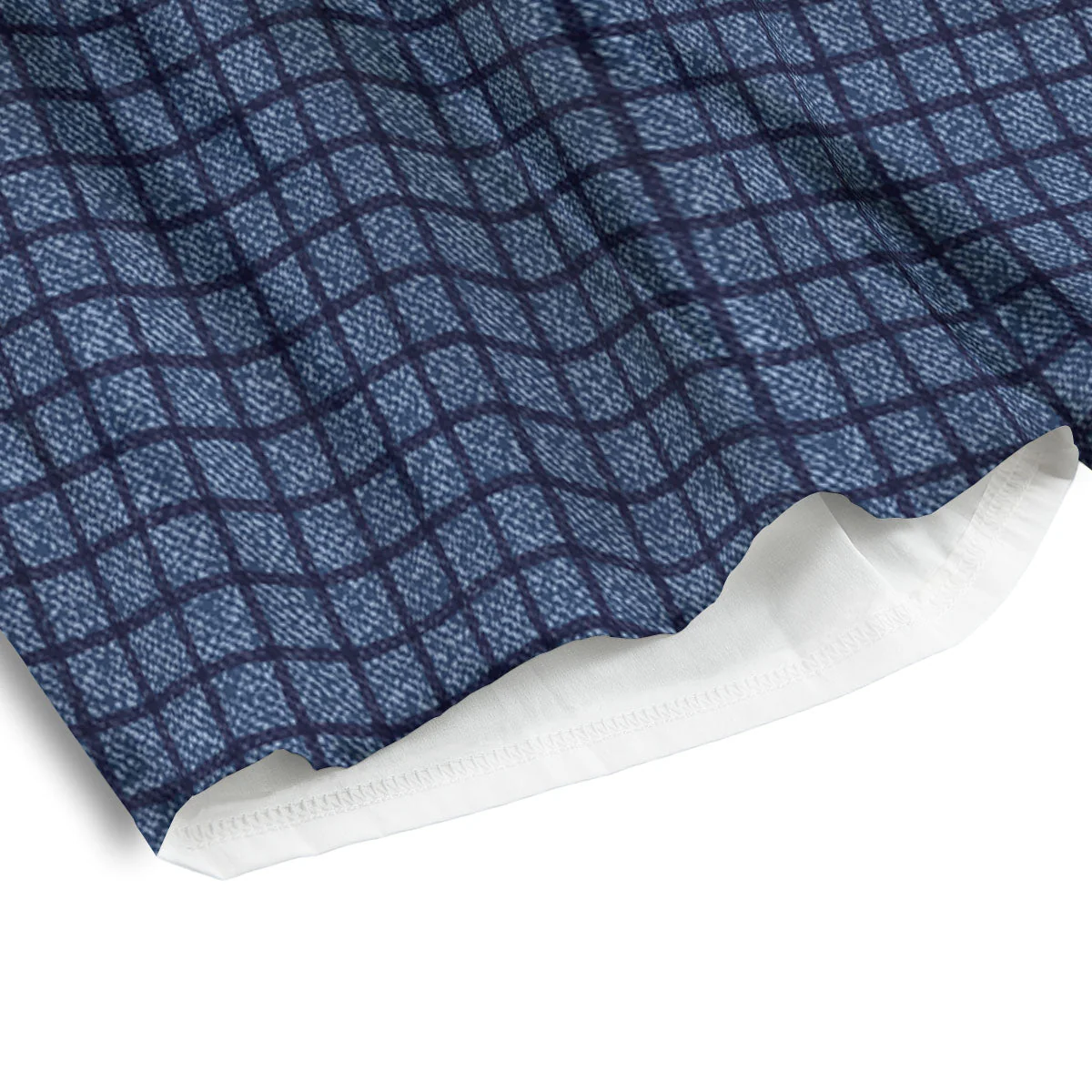 Windowpane Denim Print Pattern Men's Athletic Shorts - Image 4