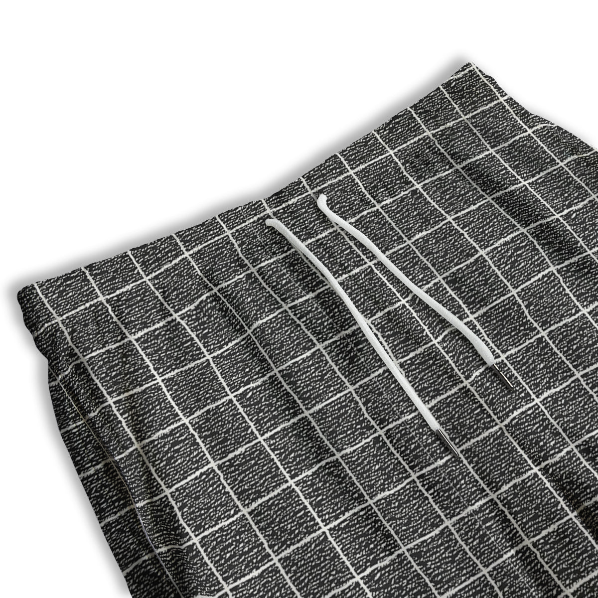 Windowpane Noisy Print Pattern Men's Athletic Shorts - Image 3