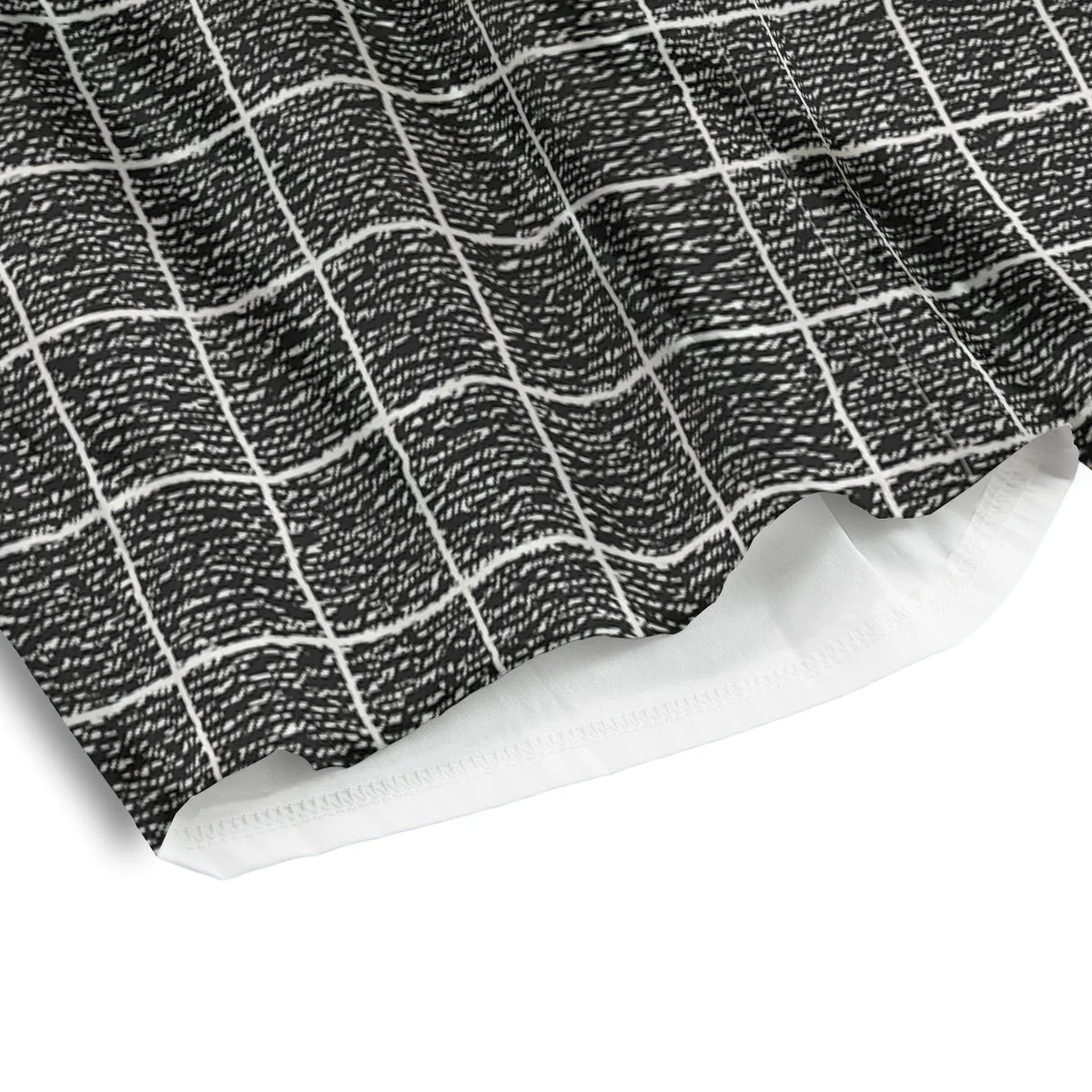 Windowpane Noisy Print Pattern Men's Athletic Shorts - Image 4