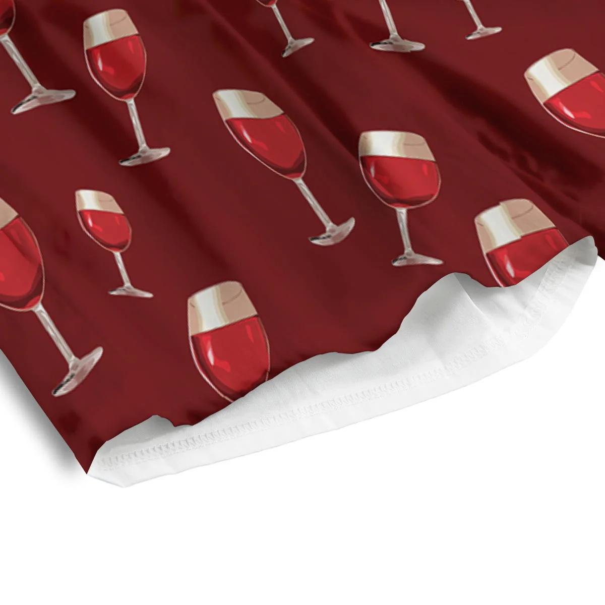 Wine Red Print Pattern Men's Athletic Shorts - Image 4