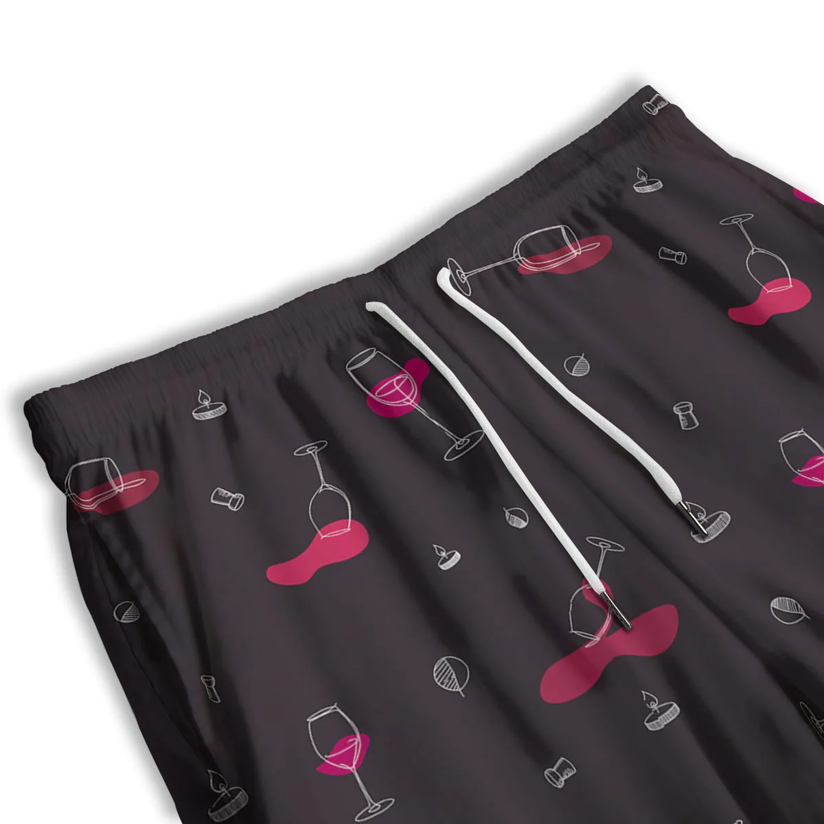 Wine Splash Print Pattern Men's Athletic Shorts - Image 3