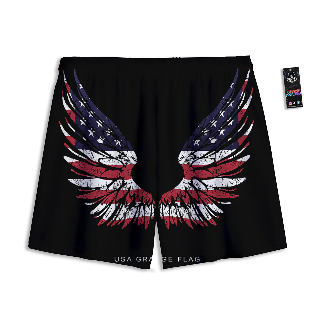 Wing Flag American Print Mesh Shorts - Image 2
