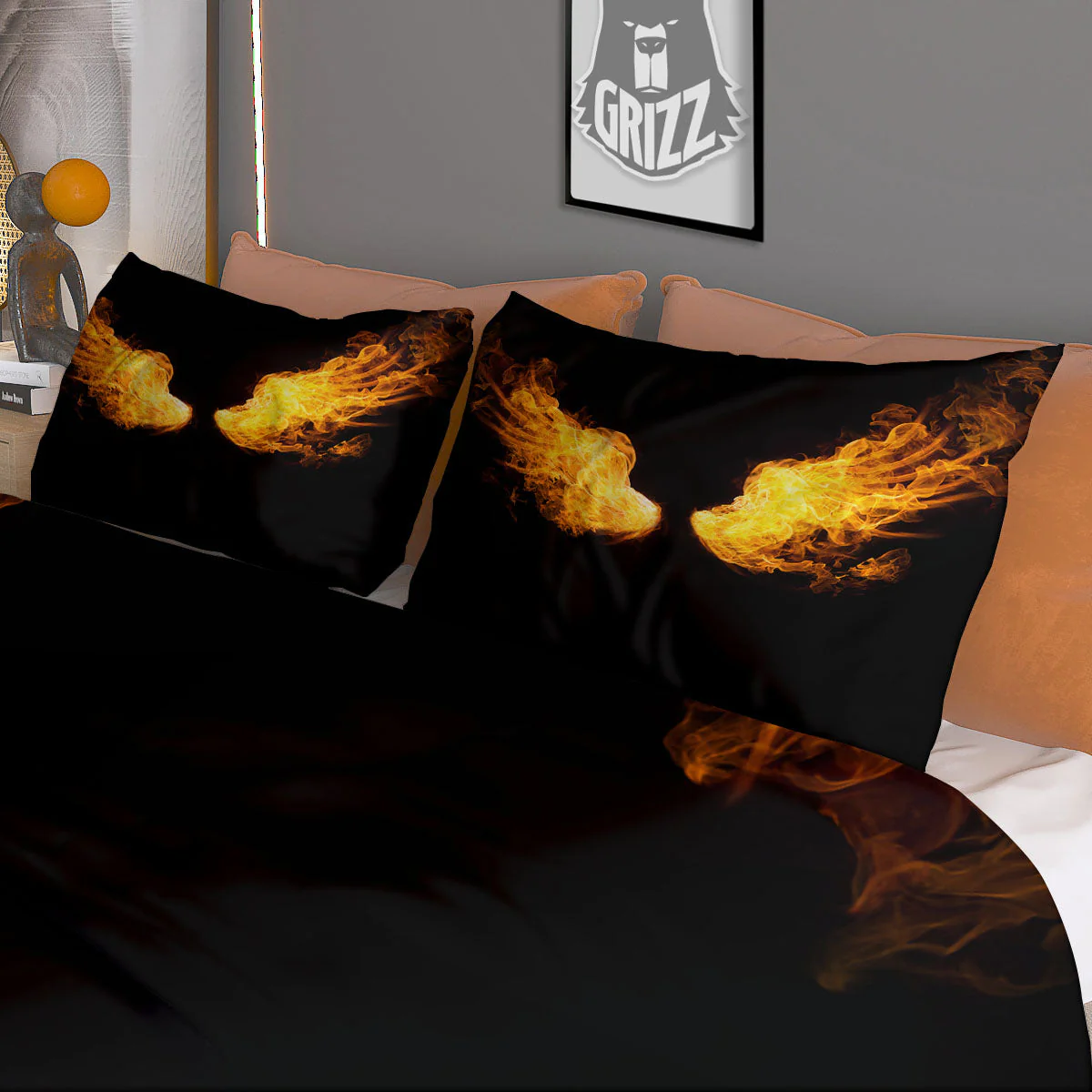 Wings Flame Print Duvet Cover Bedding Set - Image 3