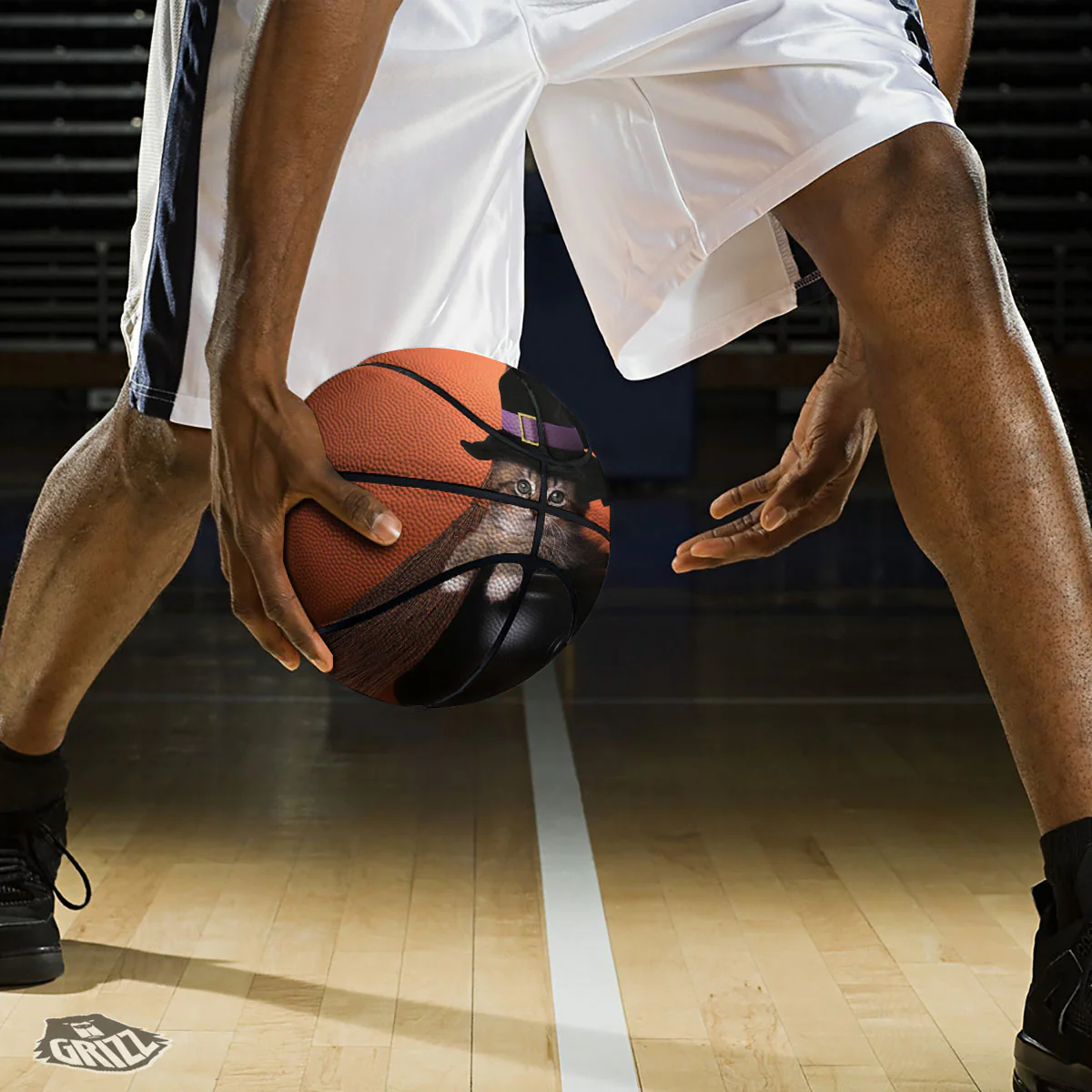 Witch Cat Halloween Cute Print Basketball - Image 3