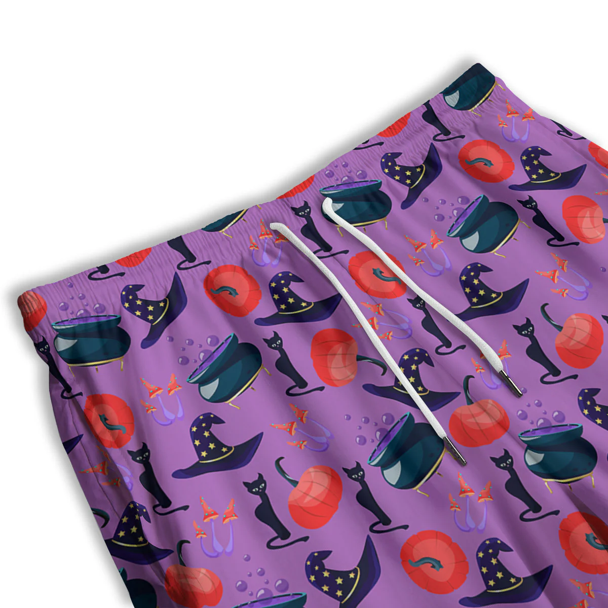 Witch Cauldron Halloween Print Pattern Men's Athletic Shorts - Image 3