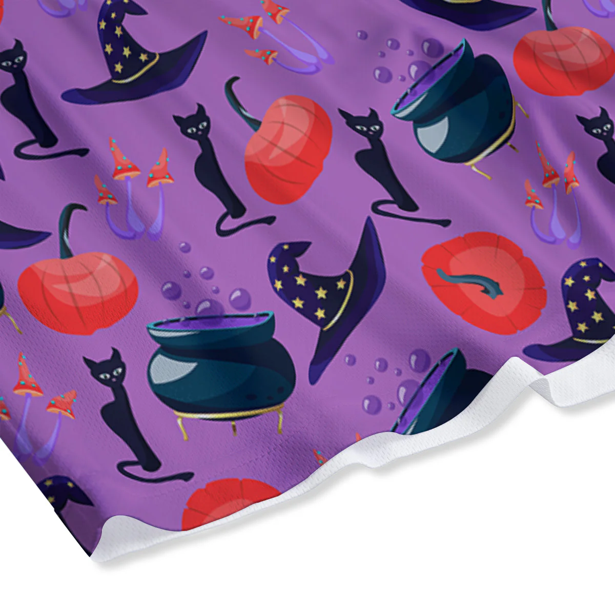Witch Cauldron Halloween Print Pattern Mesh Shorts - Image 4