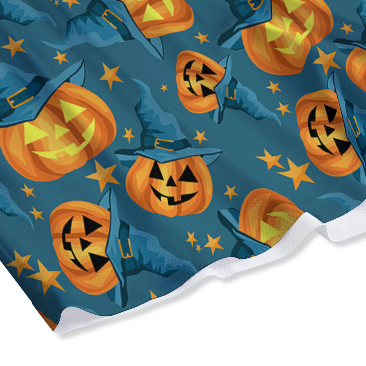 Witch Hat Pumpkin Print Pattern Mesh Shorts - Image 4