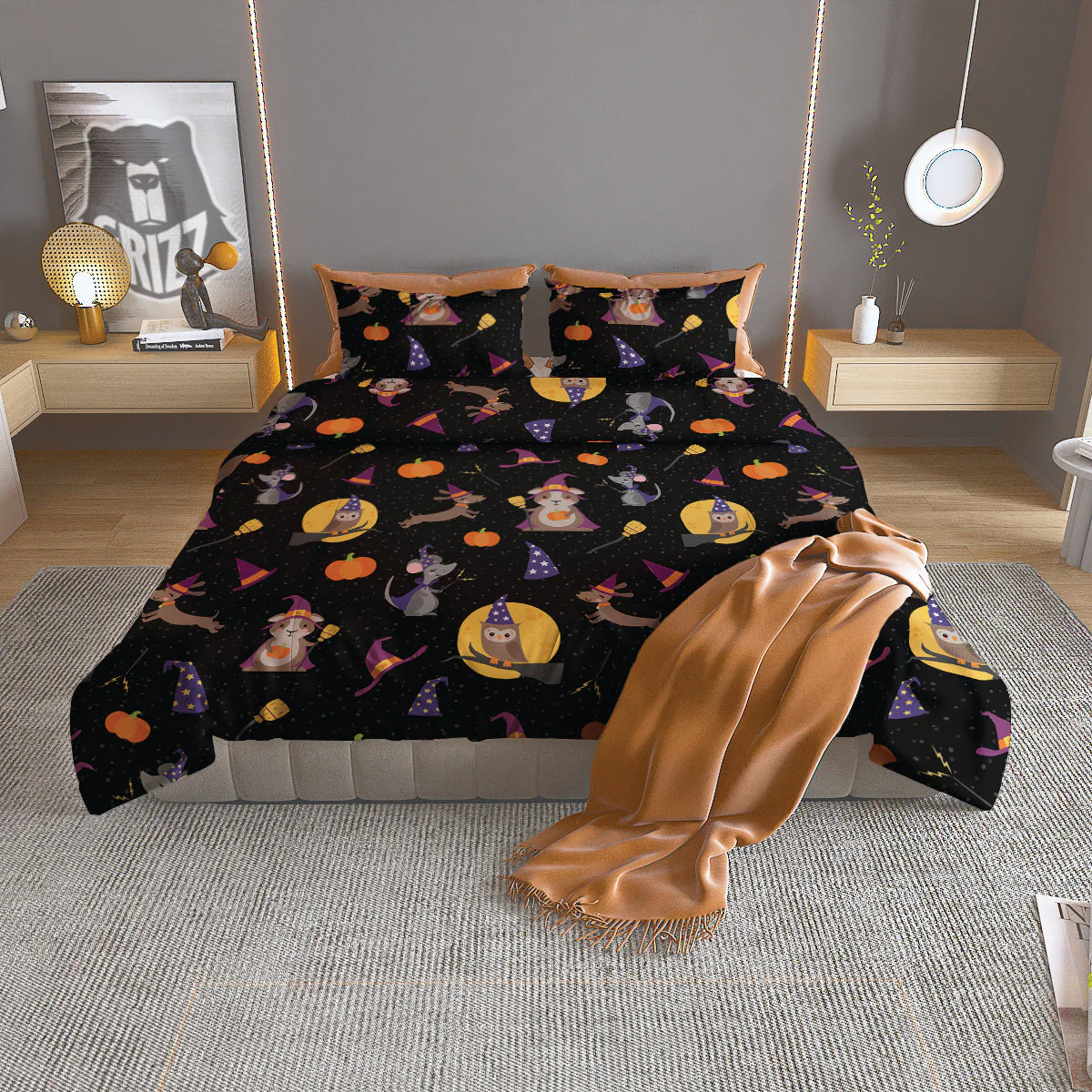 Wizard Animal Print Pattern Duvet Cover Bedding Set