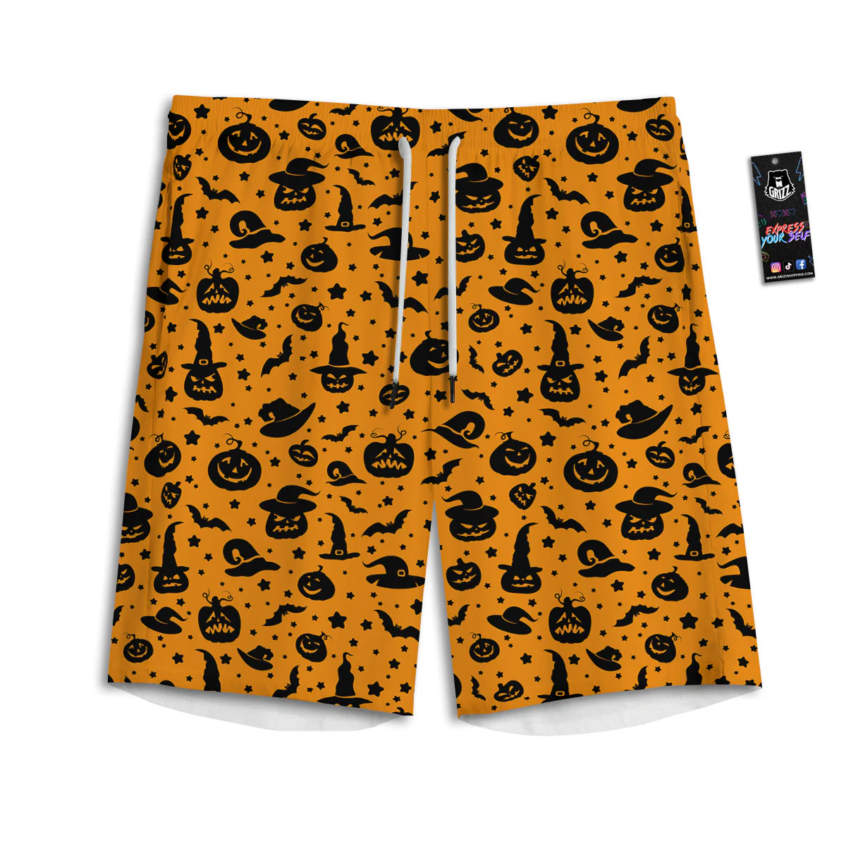 Wizard Halloween Print Pattern Men's Athletic Shorts